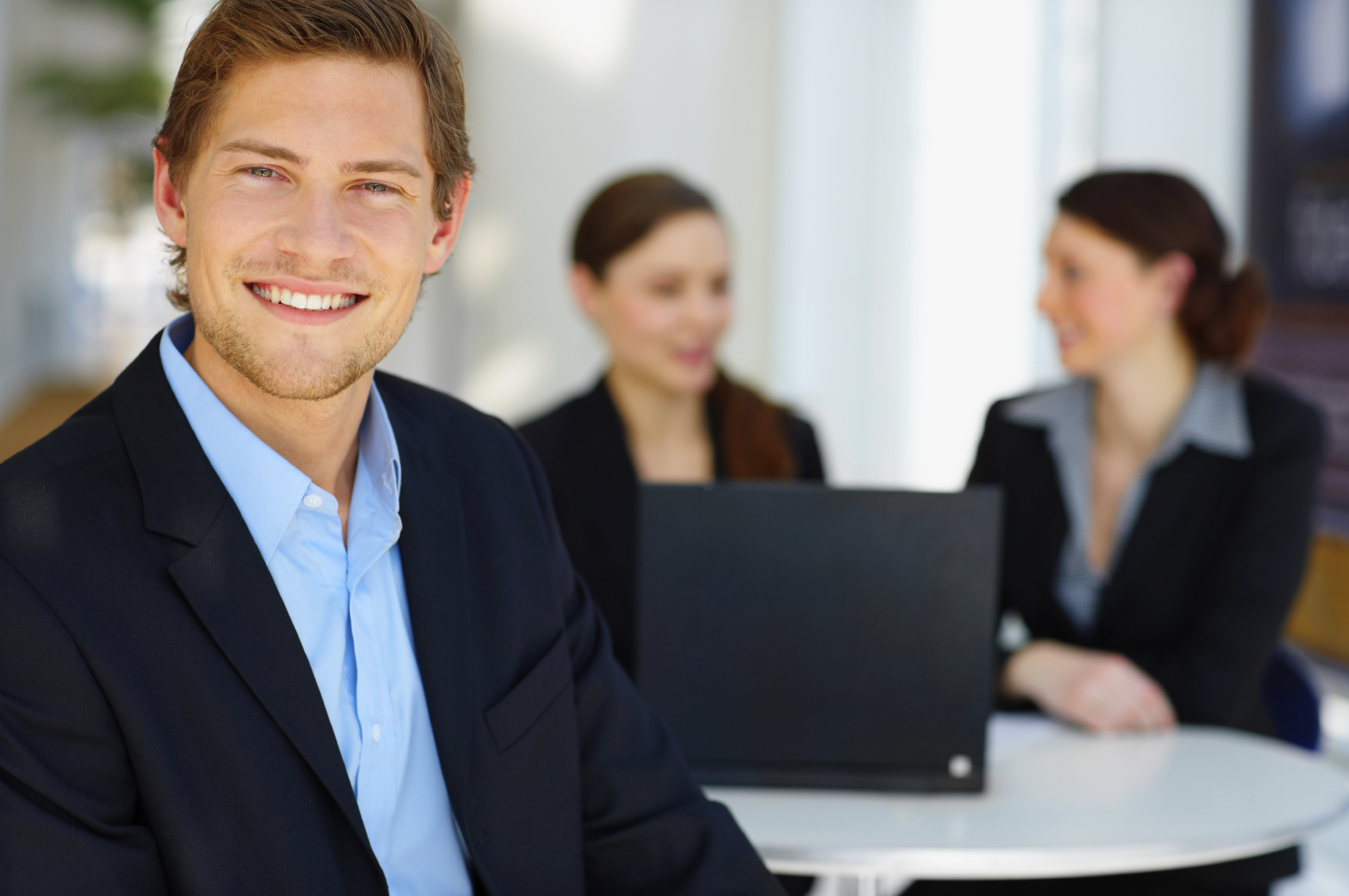 Businesspeople sitting behind a leader. United and with a positve attitude EyeTruth Lie Detect, based in Adelaide South Australia, specialises in lie detection with eye detection technology. We provide lie detector tests that are more accurate than a polygraph test